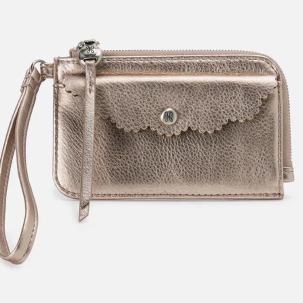 HOBO Metallic Gold Wristlet Clutch